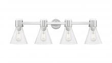 Innovations Lighting 464-4W-SN-G464C-7SDY - Lawton Cone - 4 Light - 27 inch - Satin Nickel - Bath Vanity Light