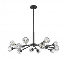 Innovations Lighting 465-14CR-BK-G465-CL - Aurora - 14 Light - 28 inch - Matte Black - Chandelier