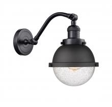 Innovations Lighting 515-1W-BK-HFS-64-BK - Hampden - 1 Light - 7 inch - Matte Black - Sconce