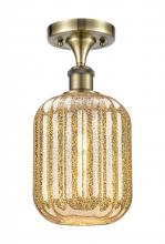 Innovations Lighting 516-1C-AB-G460-7ME - Preston Cylinder - 1 Light - 7 inch - Antique Brass - Semi-Flush Mount