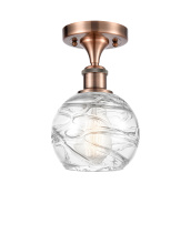 Innovations Lighting 516-1C-AC-G1213-6CL - Athens Deco Swirl - 1 Light - 6 inch - Antique Copper - Semi-Flush Mount