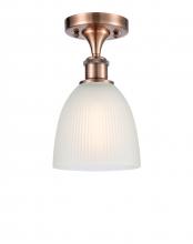 Innovations Lighting 516-1C-AC-G381 - Castile - 1 Light - 6 inch - Antique Copper - Semi-Flush Mount