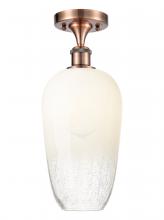 Innovations Lighting 516-1C-AC-G484-7OP - Brookhaven Flute - 1 Light - 7 inch - Antique Copper - Semi-Flush Mount