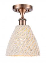 Innovations Lighting 516-1C-AC-NBD-75-NAT - Bristol Natural - 1 Light - 6 inch - Antique Copper - Semi-Flush Mount