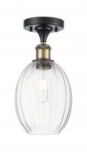 Innovations Lighting 516-1C-BAB-G459-6CL - Preston Bulb - 1 Light - 6 inch - Black Antique Brass - Semi-Flush Mount