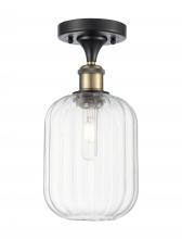Innovations Lighting 516-1C-BAB-G460-7CL - Preston Cylinder - 1 Light - 7 inch - Black Antique Brass - Semi-Flush Mount