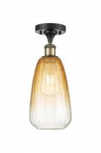 Innovations Lighting 516-1C-BAB-G480-6AM - Brookhaven Almond - 1 Light - 6 inch - Black Antique Brass - Semi-Flush Mount