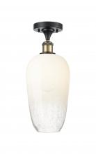 Innovations Lighting 516-1C-BAB-G484-7OP - Brookhaven Flute - 1 Light - 7 inch - Black Antique Brass - Semi-Flush Mount