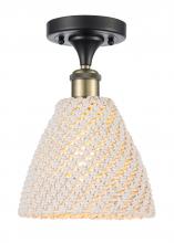 Innovations Lighting 516-1C-BAB-NBD-75-NAT - Bristol Natural - 1 Light - 6 inch - Black Antique Brass - Semi-Flush Mount