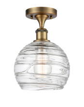 Innovations Lighting 516-1C-BB-G1213-8CL - Athens Deco Swirl - 1 Light - 8 inch - Brushed Brass - Semi-Flush Mount