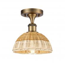 Innovations Lighting 516-1C-BB-NBD2-75-NAT - Bristol Natural II - 1 Light - 8 inch - Brushed Brass - Semi-Flush Mount