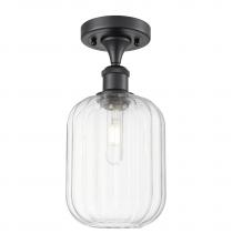 Innovations Lighting 516-1C-BK-G460-7CL - Preston Cylinder - 1 Light - 7 inch - Matte Black - Semi-Flush Mount