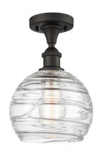 Innovations Lighting 516-1C-OB-G1213-8CL - Athens Deco Swirl - 1 Light - 8 inch - Oil Rubbed Bronze - Semi-Flush Mount