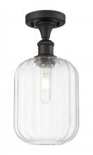 Innovations Lighting 516-1C-OB-G460-7CL - Preston Cylinder - 1 Light - 7 inch - Oil Rubbed Bronze - Semi-Flush Mount