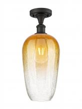 Innovations Lighting 516-1C-OB-G484-7AM - Brookhaven Flute - 1 Light - 7 inch - Oil Rubbed Bronze - Semi-Flush Mount