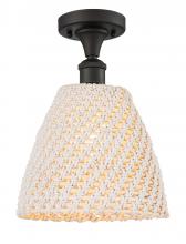 Innovations Lighting 516-1C-OB-NBD-9-NAT - Bristol Natural - 1 Light - 6 inch - Oil Rubbed Bronze - Semi-Flush Mount