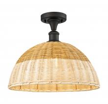 Innovations Lighting 516-1C-OB-NBD2-16-NAT - Bristol Natural II - 1 Light - 16 inch - Oil Rubbed Bronze - Semi-Flush Mount