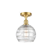 Innovations Lighting 516-1C-SG-G1213-8CL - Athens Deco Swirl - 1 Light - 8 inch - Satin Gold - Semi-Flush Mount