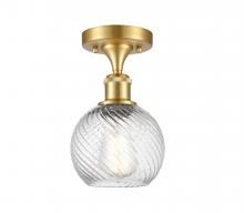 Innovations Lighting 516-1C-SG-G1214-6 - Small Twisted Swirl 1 Light Semi-Flush Mount part of the Ballston Collection