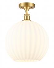 Innovations Lighting 516-1C-SG-G1217-12WV - White Venetian - 1 Light - 12 inch - Satin Gold - Semi-Flush Mount