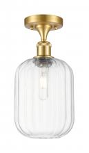 Innovations Lighting 516-1C-SG-G460-7CL - Preston Cylinder - 1 Light - 7 inch - Satin Gold - Semi-Flush Mount