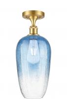 Innovations Lighting 516-1C-SG-G484-7SB - Brookhaven Flute - 1 Light - 7 inch - Satin Gold - Semi-Flush Mount