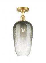 Innovations Lighting 516-1C-SG-G484-7SL - Brookhaven Flute - 1 Light - 7 inch - Satin Gold - Semi-Flush Mount