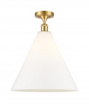 Innovations Lighting 516-1C-SG-GBC-161 - Berkshire - 1 Light - 16 inch - Satin Gold - Semi-Flush Mount