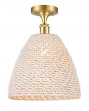 Innovations Lighting 516-1C-SG-NBD-12-NAT - Bristol Natural - 1 Light - 6 inch - Satin Gold - Semi-Flush Mount