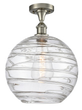 Innovations Lighting 516-1C-SN-G1213-12CL - Athens Deco Swirl - 1 Light - 12 inch - Brushed Satin Nickel - Semi-Flush Mount