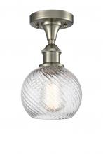 Innovations Lighting 516-1C-SN-G1214-6 - Small Twisted Swirl 1 Light Semi-Flush Mount part of the Ballston Collection