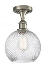 Innovations Lighting 516-1C-SN-G1214-8 - Twisted Swirl 1 Light Semi-Flush Mount part of the Ballston Collection