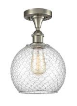 Innovations Lighting 516-1C-SN-G122-8CSN - Farmhouse Chicken Wire 1 Light Semi-Flush Mount