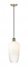 Innovations Lighting 516-1P-AB-G484-7OP - Brookhaven Flute - 1 Light - 7 inch - Antique Brass - Cord hung - Mini Pendant