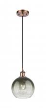 Innovations Lighting 516-1P-AC-G483-8SL - Brookhaven Globe - 1 Light - 8 inch - Antique Copper - Cord hung - Mini Pendant