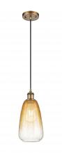 Innovations Lighting 516-1P-BB-G480-6AM - Brookhaven Almond - 1 Light - 6 inch - Brushed Brass - Cord hung - Mini Pendant