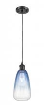 Innovations Lighting 516-1P-BK-G480-6SB - Brookhaven Almond - 1 Light - 6 inch - Matte Black - Cord hung - Mini Pendant
