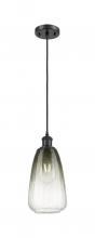 Innovations Lighting 516-1P-BK-G480-6SL - Brookhaven Almond - 1 Light - 6 inch - Matte Black - Cord hung - Mini Pendant