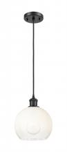 Innovations Lighting 516-1P-BK-G483-8OP - Brookhaven Globe - 1 Light - 8 inch - Matte Black - Cord hung - Mini Pendant