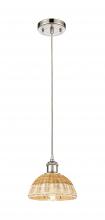 Innovations Lighting 516-1P-PN-NBD2-75-NAT - Bristol Natural II - 1 Light - 8 inch - Polished Nickel - Cord hung - Mini Pendant