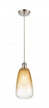 Innovations Lighting 516-1P-SN-G480-6AM - Brookhaven Almond - 1 Light - 6 inch - Brushed Satin Nickel - Cord hung - Mini Pendant