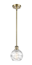 Innovations Lighting 516-1S-AB-G1213-6CL - Athens Deco Swirl - 1 Light - 6 inch - Antique Brass - Stem hung - Mini Pendant