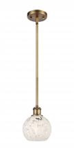 Innovations Lighting 516-1S-BB-G1216-6WM - White Mouchette - 1 Light - 6 inch - Brushed Brass - Mini Pendant