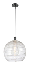 Innovations Lighting 516-1S-BK-G1213-14CL - Athens Deco Swirl - 1 Light - 14 inch - Matte Black - Stem hung - Mini Pendant