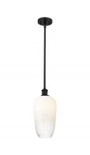 Innovations Lighting 516-1S-BK-G484-7OP - Brookhaven Flute - 1 Light - 7 inch - Matte Black - Stem hung - Mini Pendant