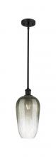 Innovations Lighting 516-1S-BK-G484-7SL - Brookhaven Flute - 1 Light - 7 inch - Matte Black - Stem hung - Mini Pendant