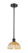 Innovations Lighting 516-1S-OB-NBD2-75-NAT - Bristol Natural II - 1 Light - 8 inch - Oil Rubbed Bronze - Stem hung - Mini Pendant