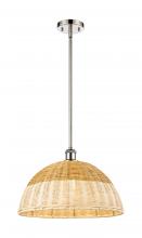 Innovations Lighting 516-1S-PN-NBD2-16-NAT - Bristol Natural II - 1 Light - 16 inch - Polished Nickel - Stem hung - Mini Pendant