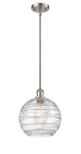 Innovations Lighting 516-1S-SN-G1213-10CL - Athens Deco Swirl - 1 Light - 10 inch - Brushed Satin Nickel - Stem hung - Mini Pendant