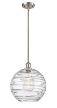 Innovations Lighting 516-1S-SN-G1213-12CL - Athens Deco Swirl - 1 Light - 12 inch - Brushed Satin Nickel - Stem hung - Mini Pendant